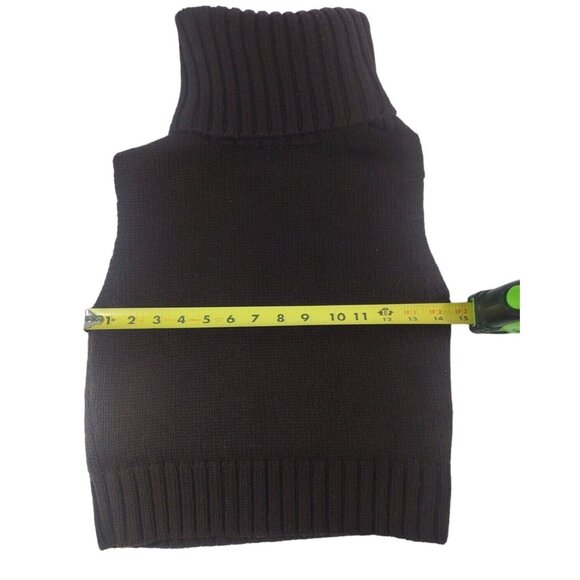 Theory 100% Wool Brown Knit Cropped Turtleneck Sweater Vest Minimalist - Size S - Picture 7 of 8